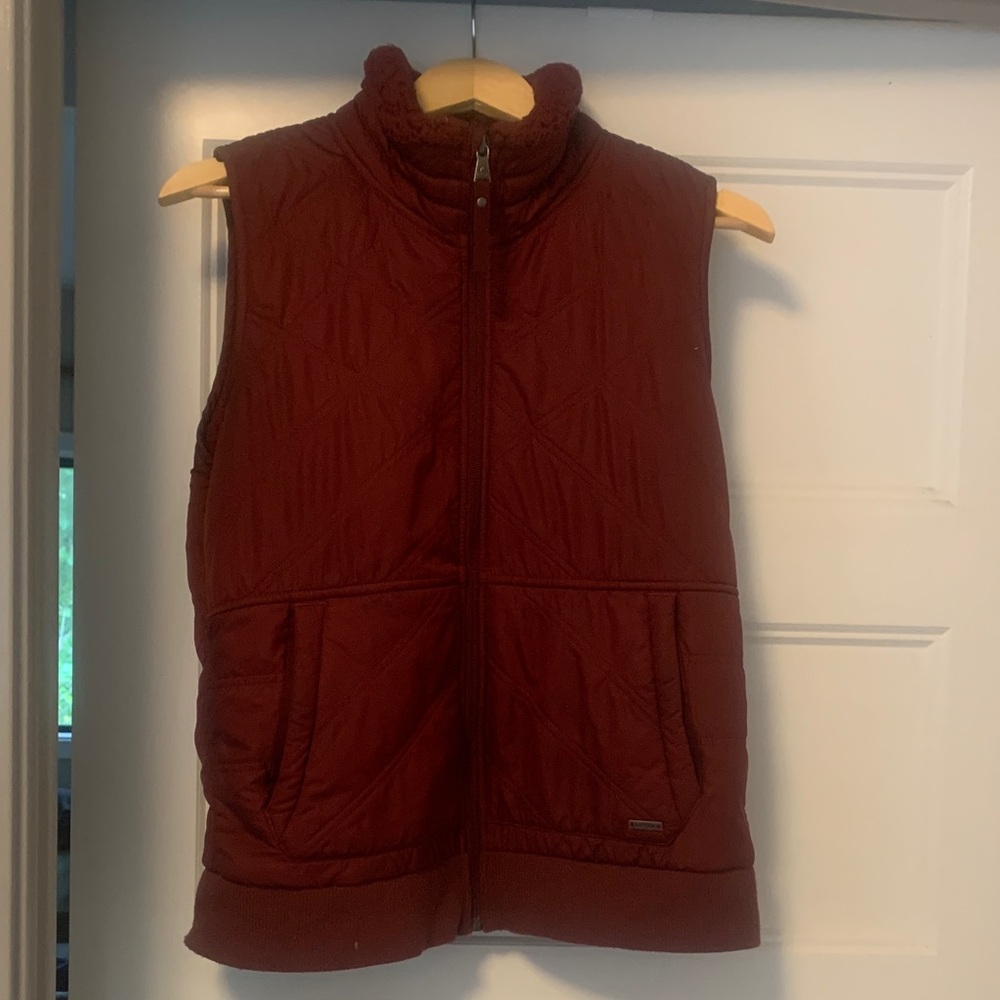 Prana Burgundy Sherpa Lined Vest